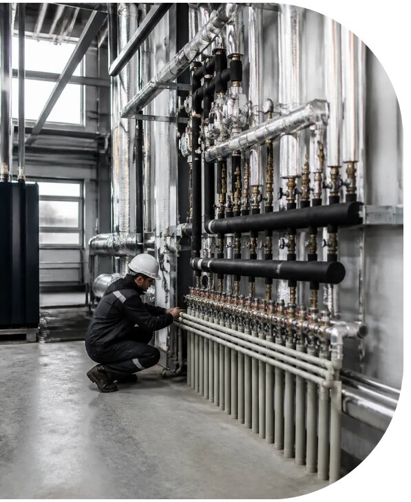Монтаж отопления производственного помещения в Обнинске