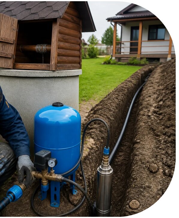 Водоснабжение дома из колодца с монтажом системы в Обнинске